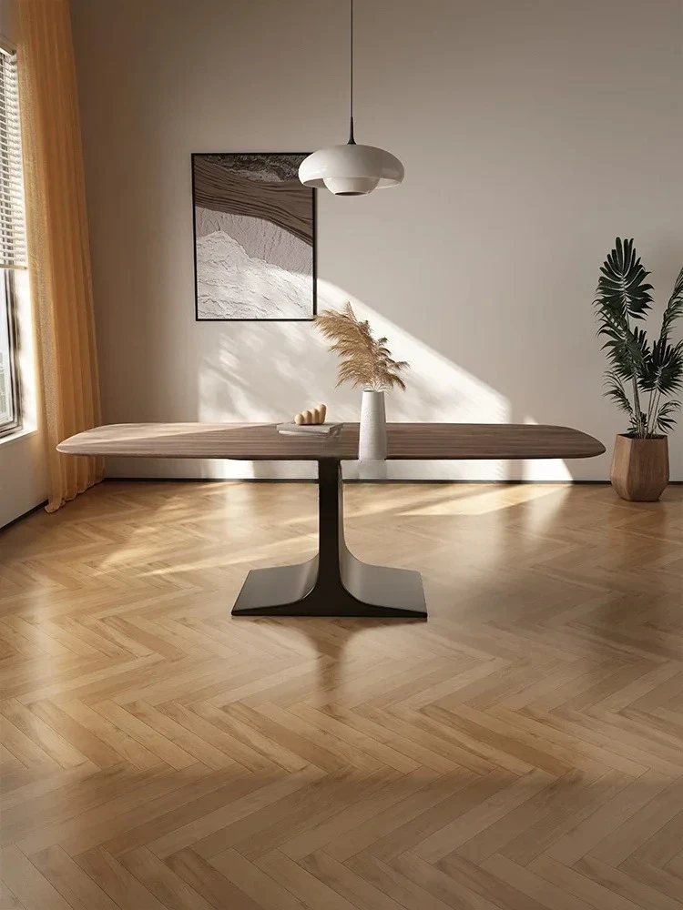 North American black walnut dining table Nordic retro style creative solid wood rectangular desk workbench