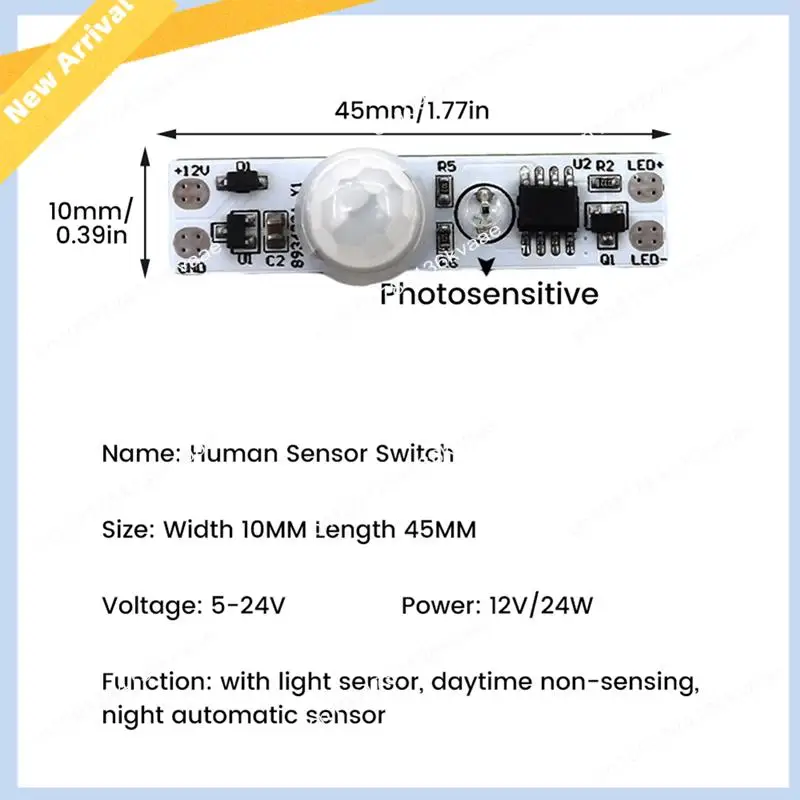 M01K DC 5-24V 12V PIR Motion Sensor Switch Module Human Movement Sensor Detector Controller Switch Module