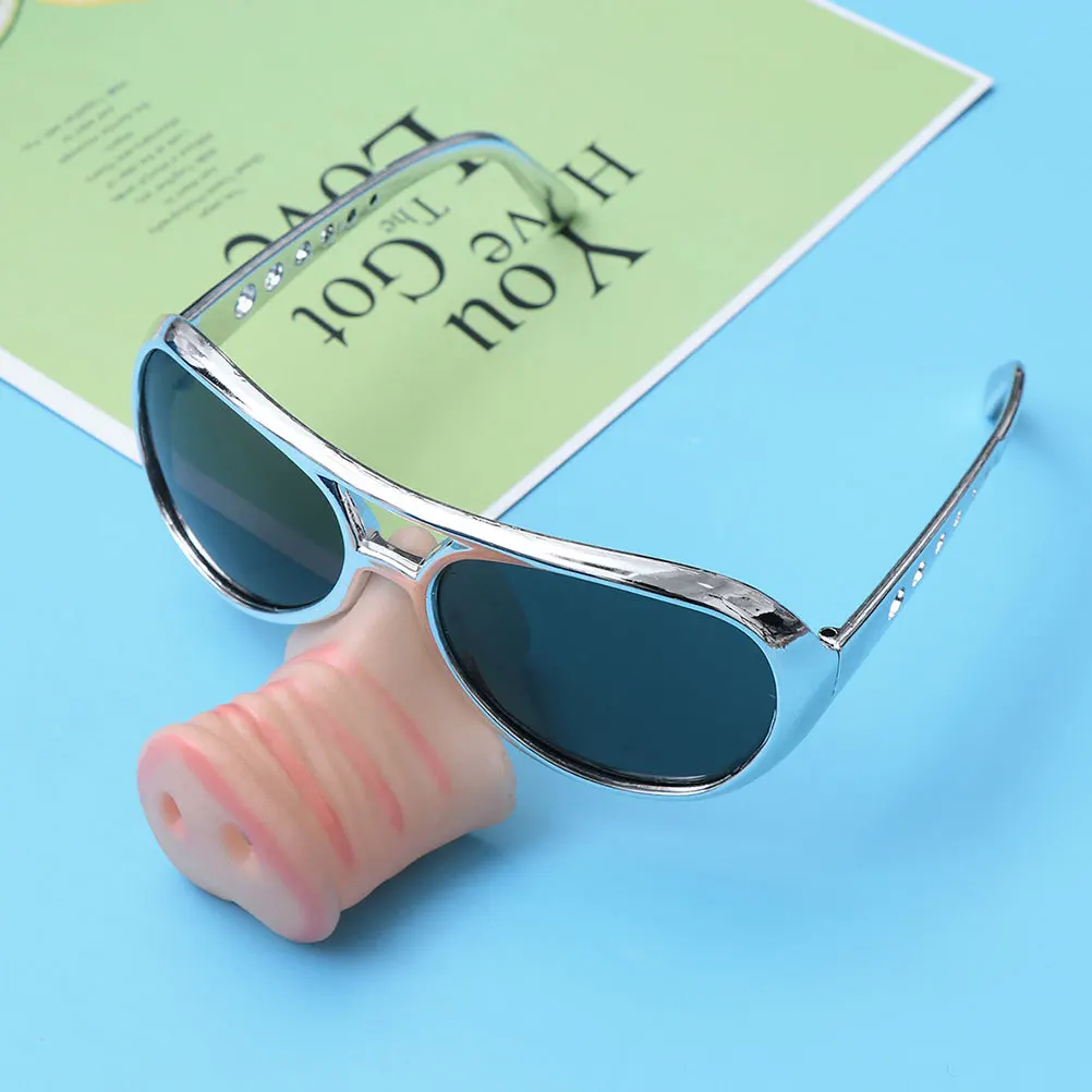

2pcs Pig Nose Silver Funny Lightweight Props For Photo Booth Dance Events Nose Party Glasses Funny Glasses