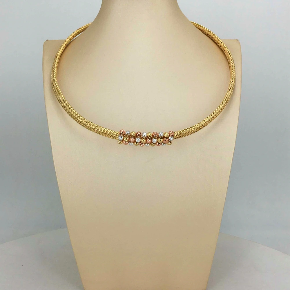 Yuminglai Brazilian Gold Plated Jewelry Sets For Women Original Luxury Round Necklace Big Wedding Dinner Bijoux FHK16029