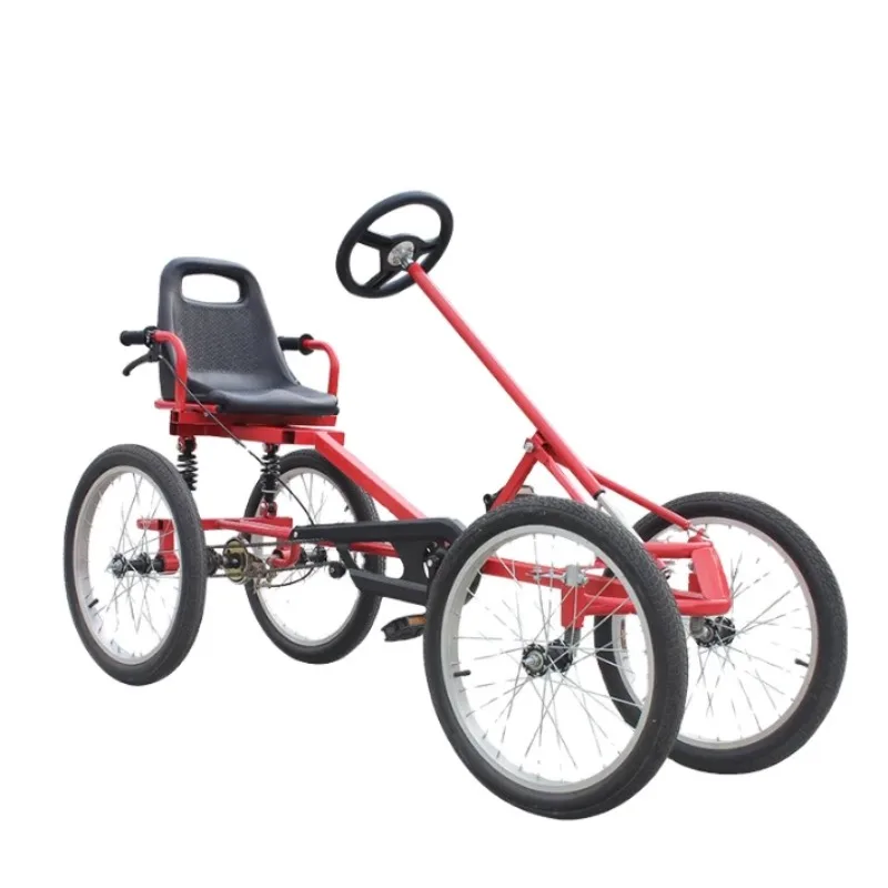 

【2026】New Steel Frame Pedal Four Wheel Bicycle