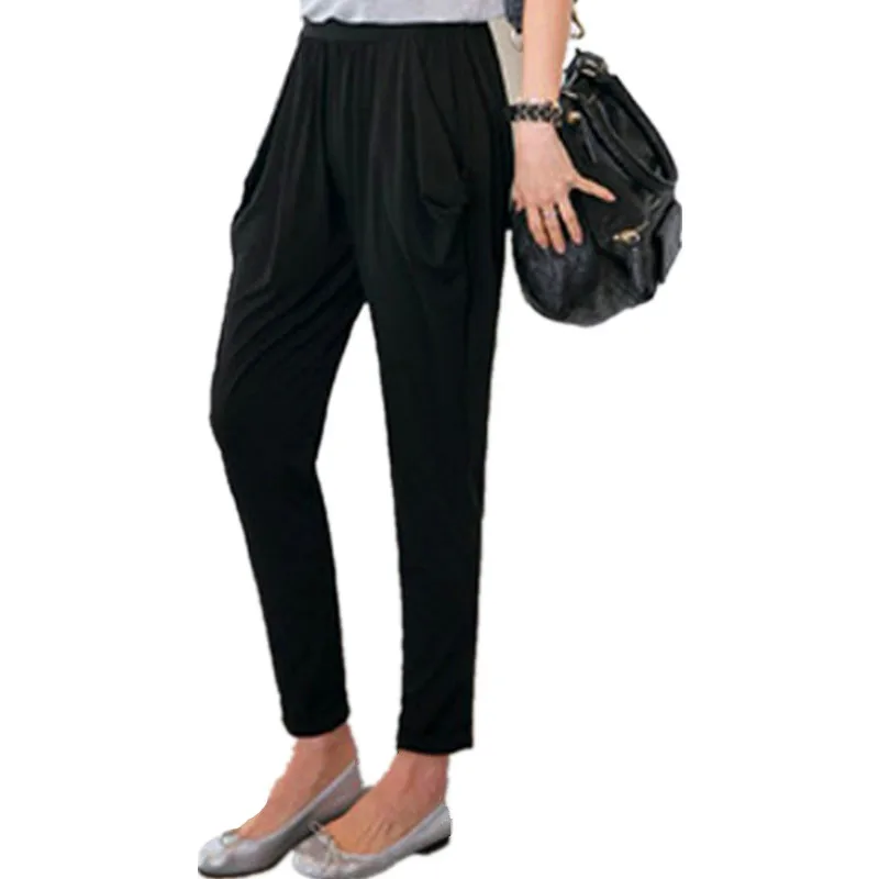 Woman Capris Soft Milk Silk Stretch Harem Pants Female Summer Breeches For Women Leisure Ankle Length Trousers