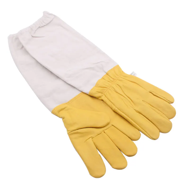 Yellow Gloves Sheepskin Anti-Bee Beekeeping Tools For Beekeeper Protective Glove Canvas Beekeeping Equipment