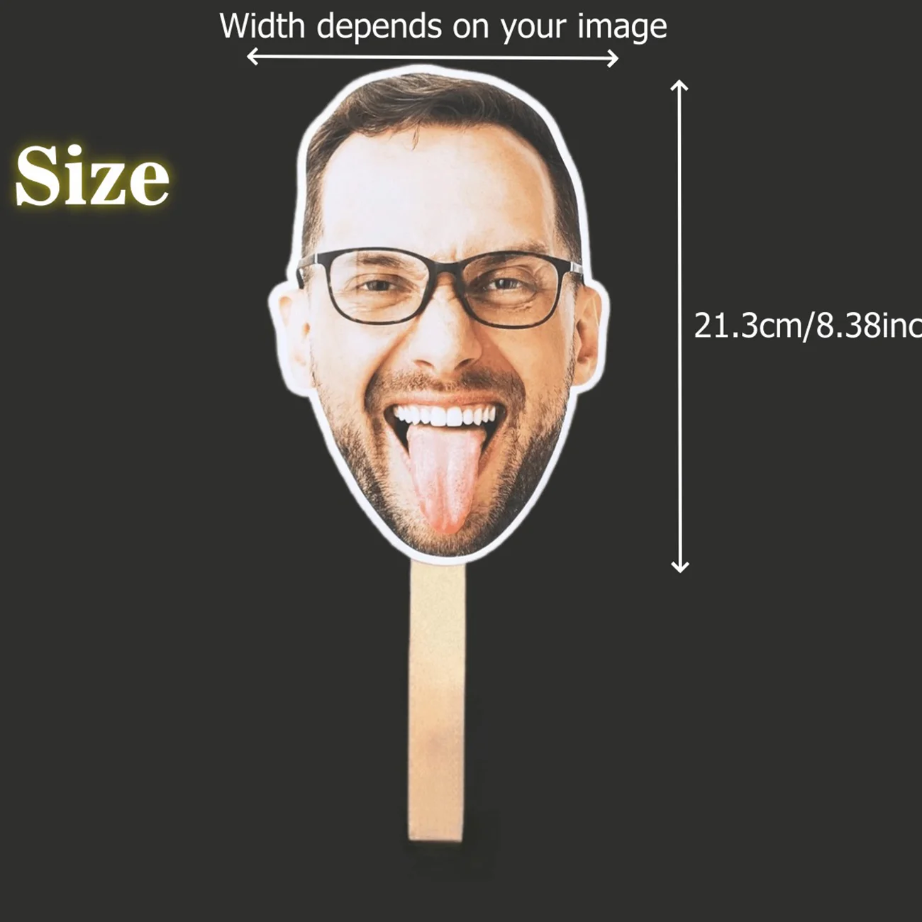 Custom Photo Face Cutout Stick, Personalized Picture Prop for Wedding Birthday Party Graduation Event Photo Booth Decoration