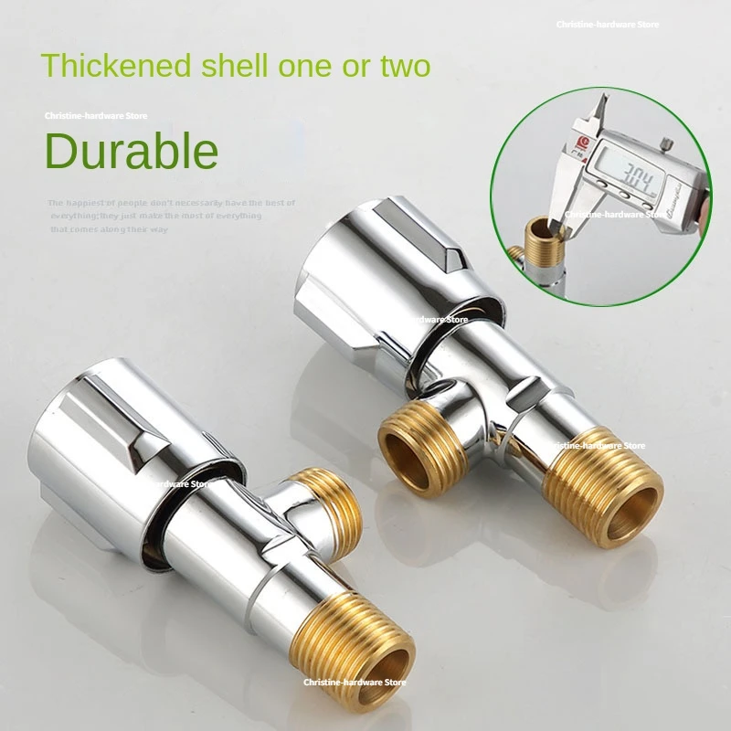 All copper copper tooth three wheels one in two out angle valve kitchen bathroom thickening cold and hot triangle valve