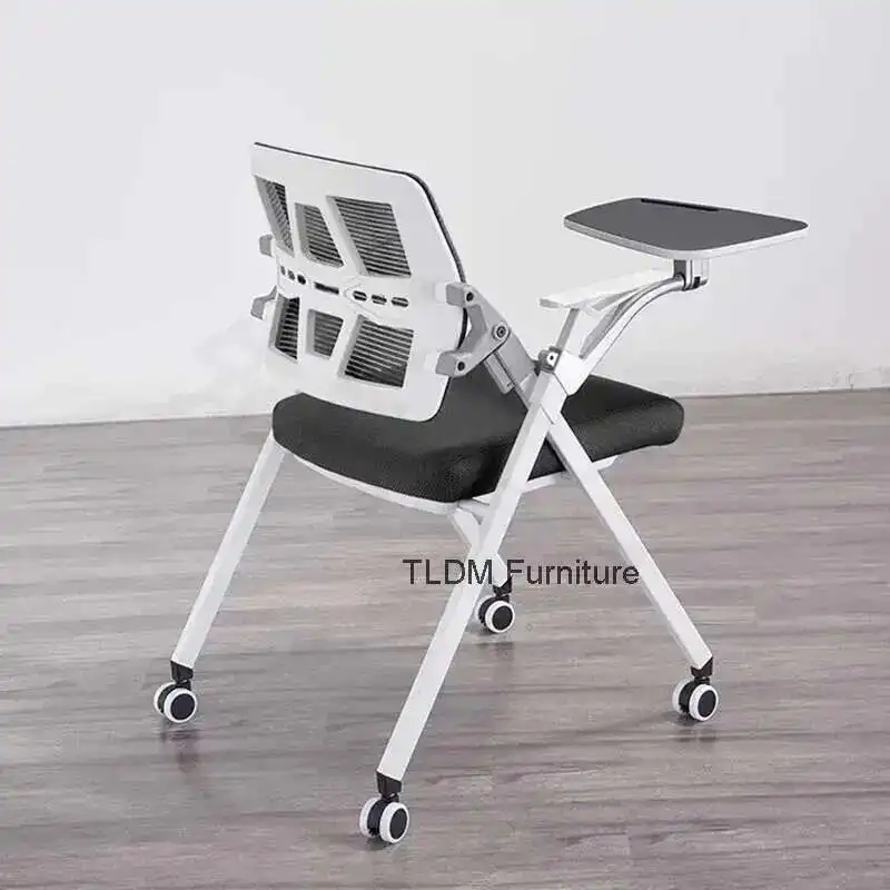 

Folding Training Chair with Writing Board Desk Conference Office Chair Employee Wheels Negotiation Furniture 바퀴 의자 리클라이닝 의자