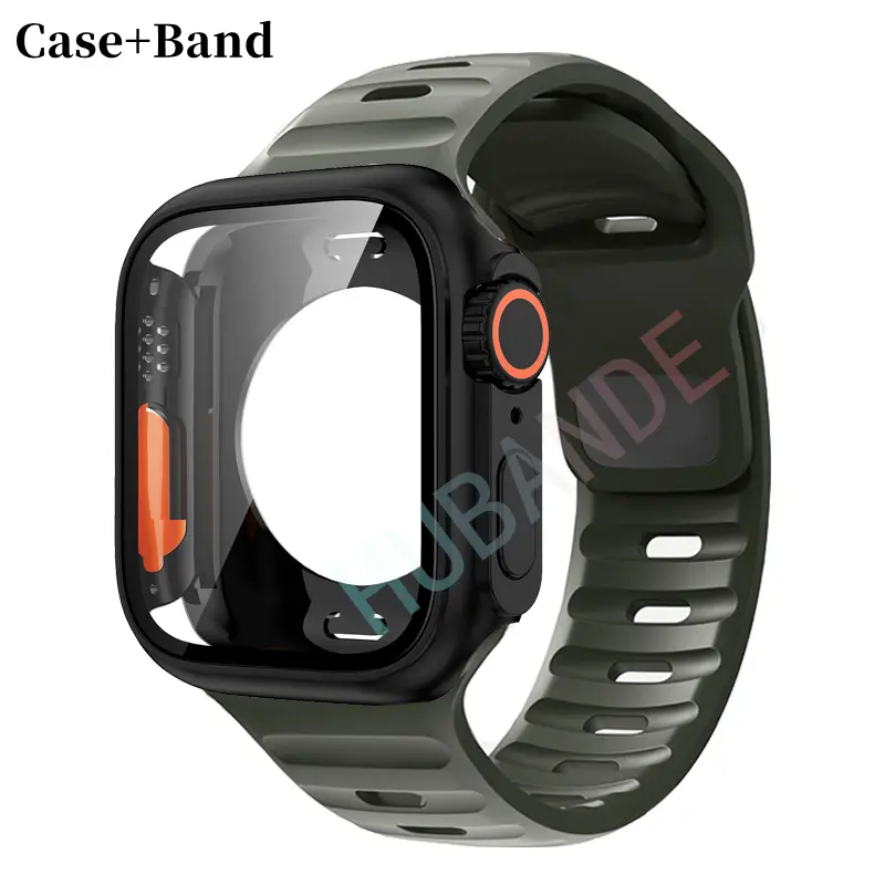 Silicone Strap For Apple Watch 44mm 45mm 41mm 40mm Bracelet + Screen Protectores Change to Ultra For iWatch Series 9 8 7 SE 6 5 - Image 17