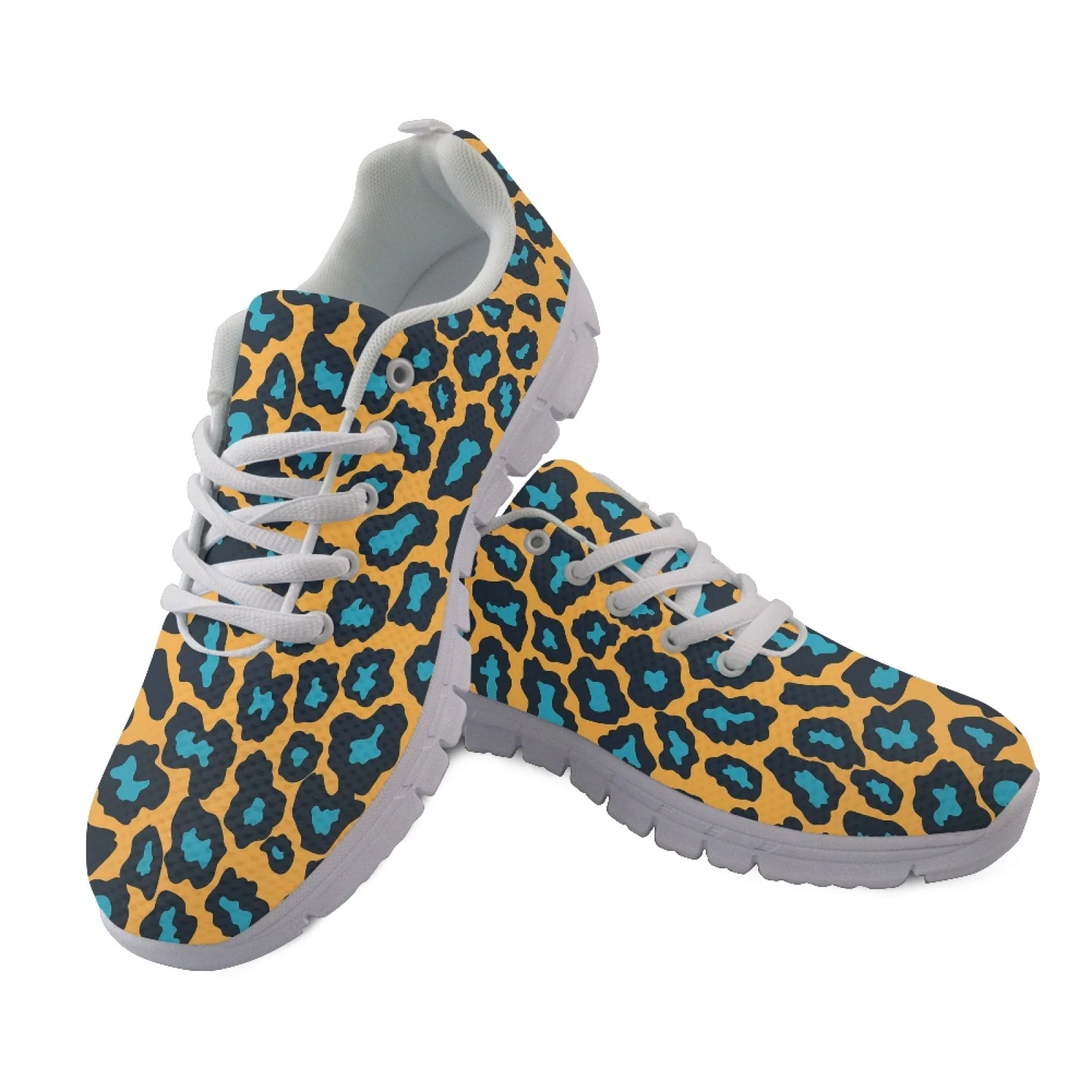 Coloranimal Leopard Print Breathable Running Sneakers, Mesh EVA Sole Athletic Trainers for 2026 Trending Daily Walking Travel