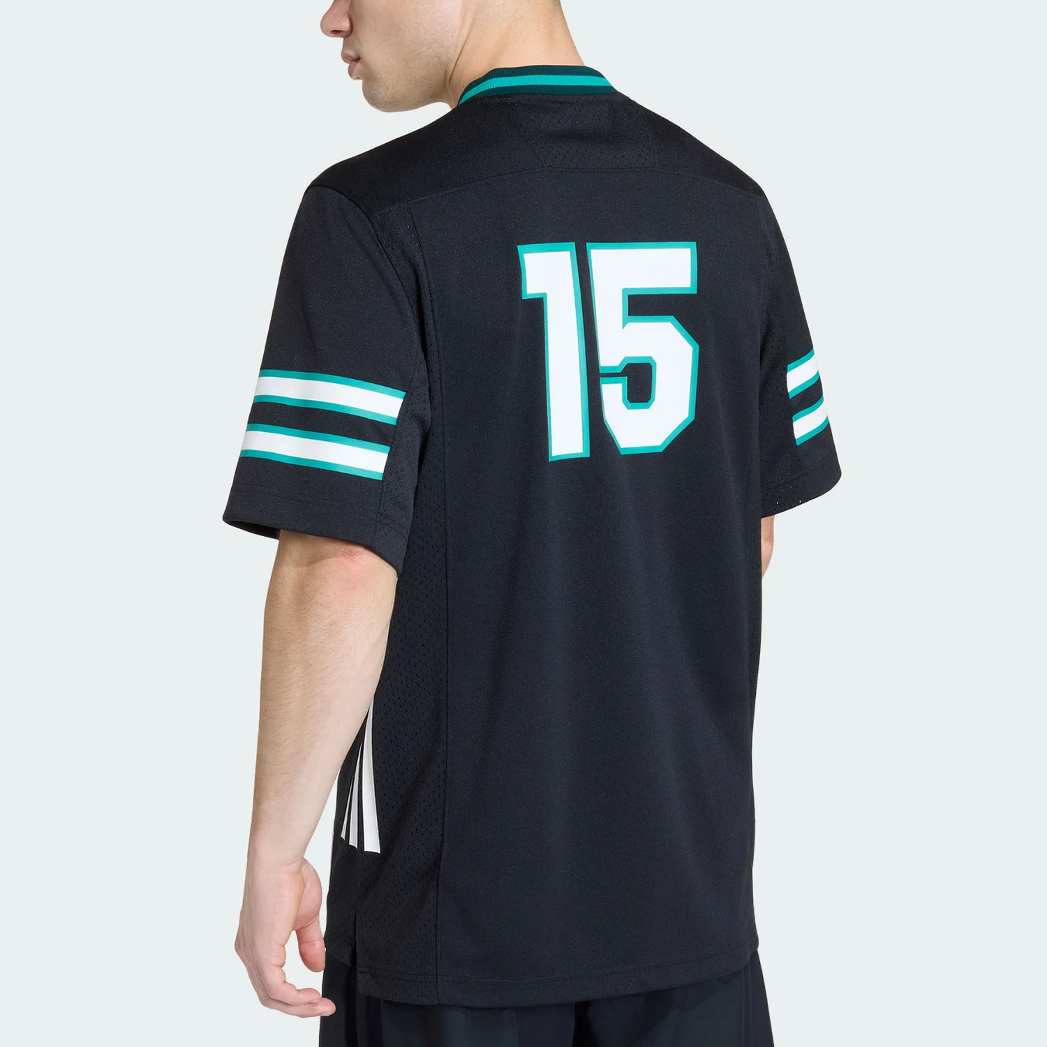 Adidas genuine new men's black green ball sports short sleeved V-neck T-shirt JL8042