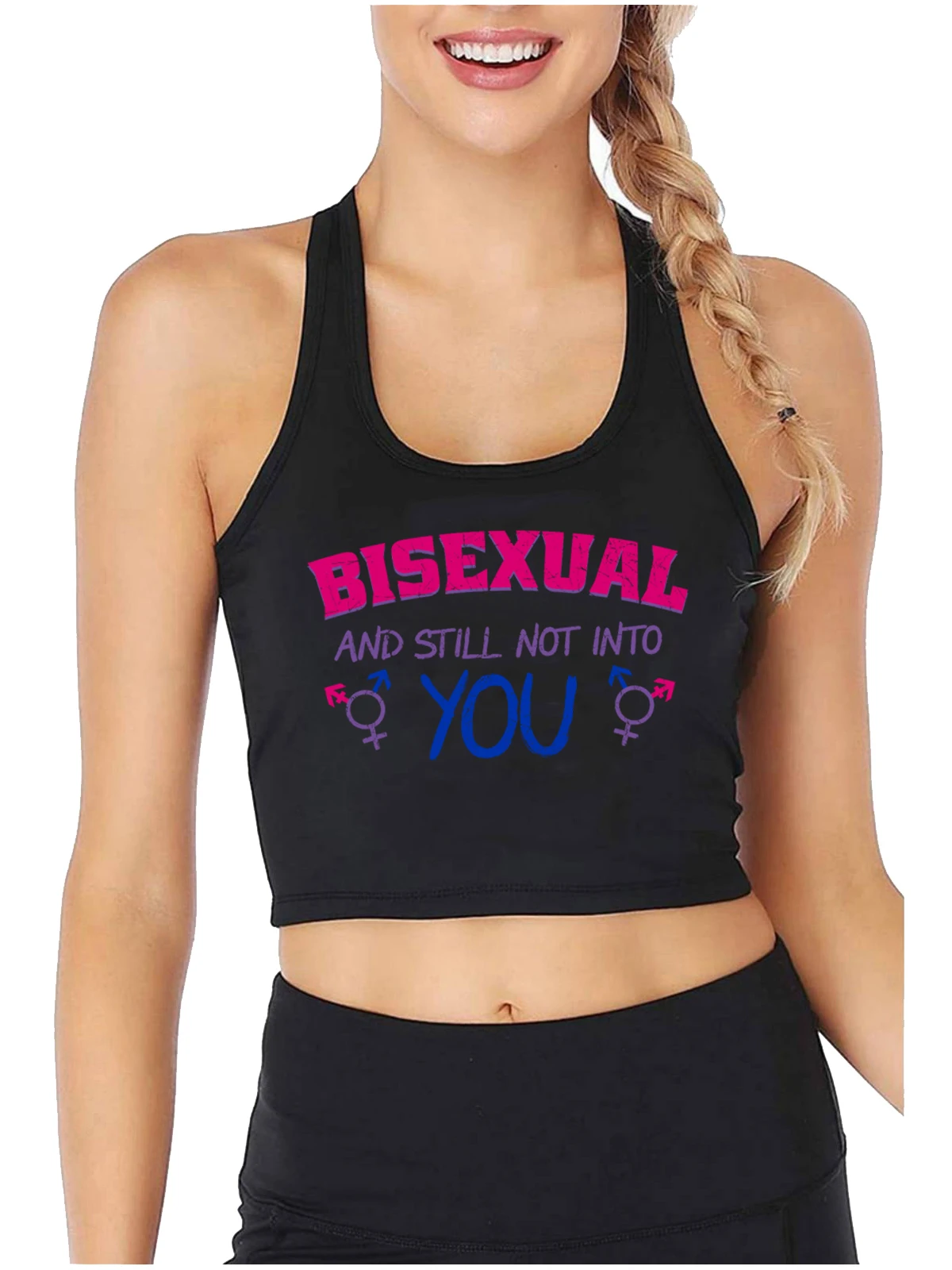 Bisexual And Still Not Into You Print Sexy Fit Crop Top Lgbtq Pride Month Gifts Tank Top Women's Humor Flirting Camisole