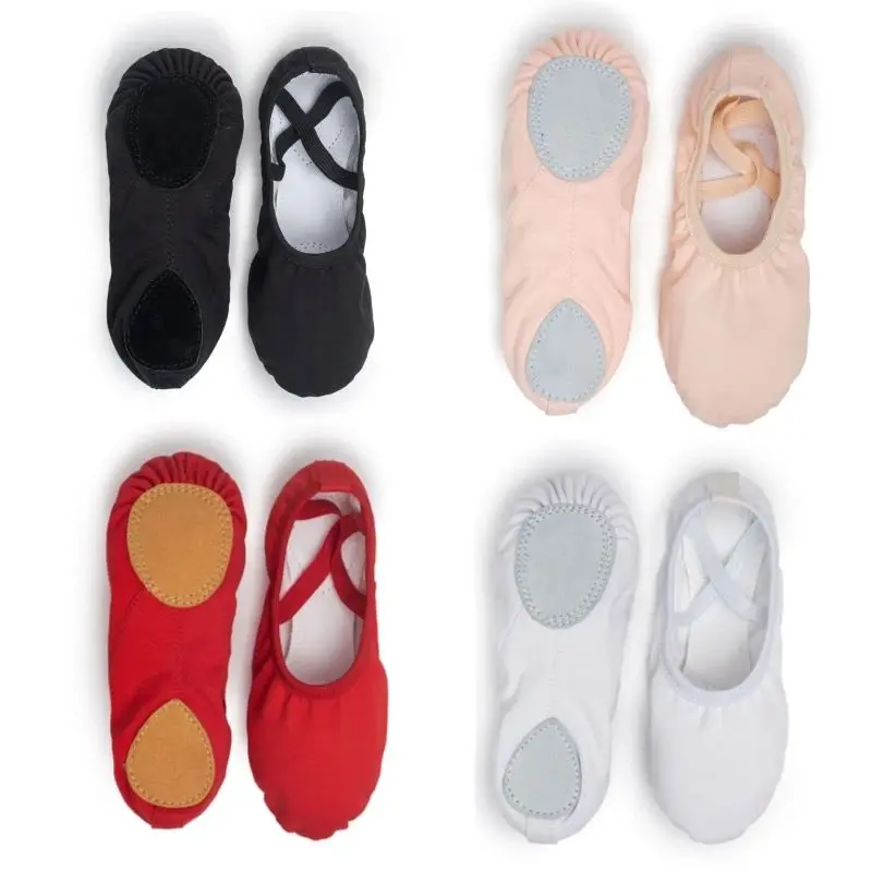 Girls ballet canvas ballet dance slippers for women children classical practice Split-Sole  adult flat dance