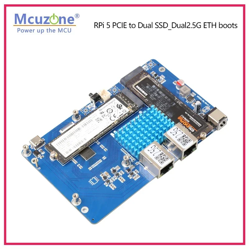 รุ่น: MPSD2.5GD, ราสเบอร์รี่ Pi 5 PCIe เพื่อ SSD_Dual คู่2.5g รองเท้า ETH, คนขับฟรีสำหรับ RPI OS และ OpenWrt