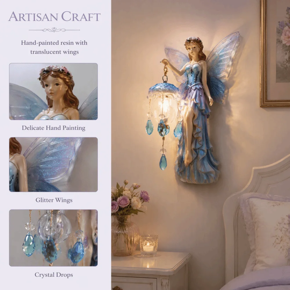 Creative Vintage Wall Lamp Dreamy Romantic Fairy Wall Lamp Battery-powered Mini Lamp Night Light Girls Bedroom