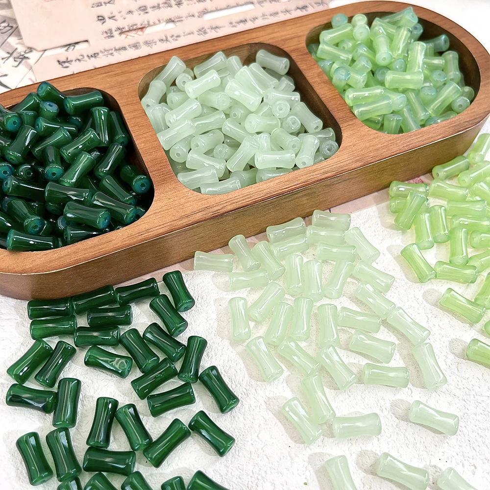 

20/60pcs 6*12mm New Chinese Style Glass Bamboo Shaped Scattered Bead For DIY Bracelet Necklace Bead Jewelry Accessories Material