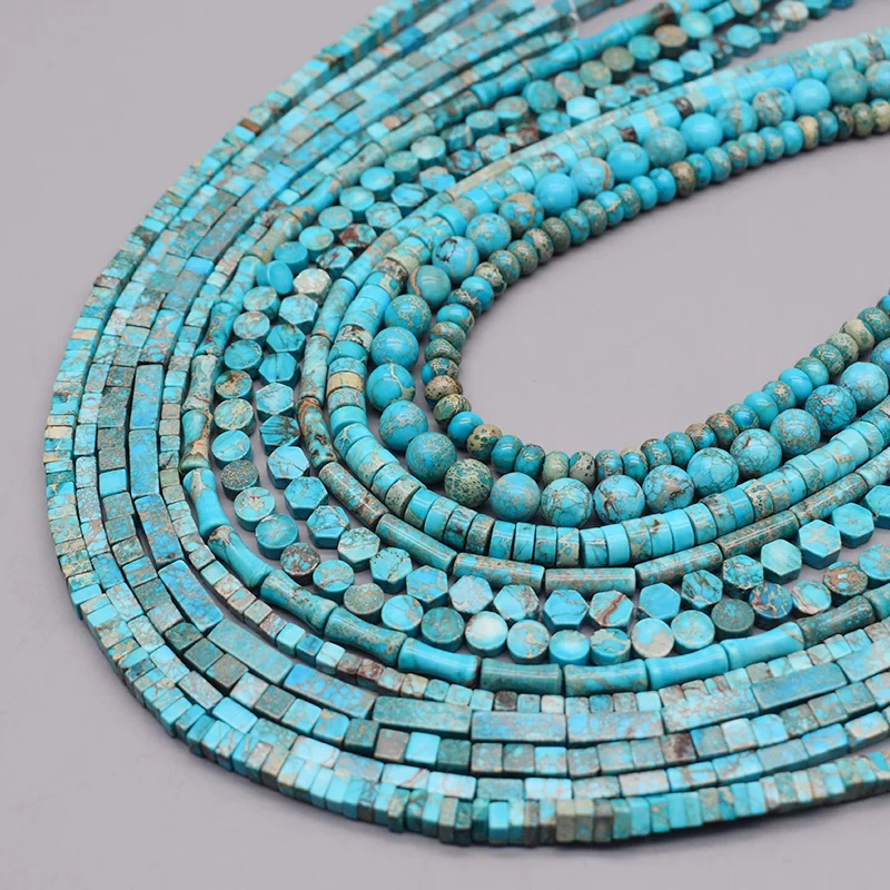 4 6 8mm Emperor Stone Colorful Imperial Stone Disc Round Square Spacer Tube Loose Beads DIY Jewelry Making Necklace Bracelet