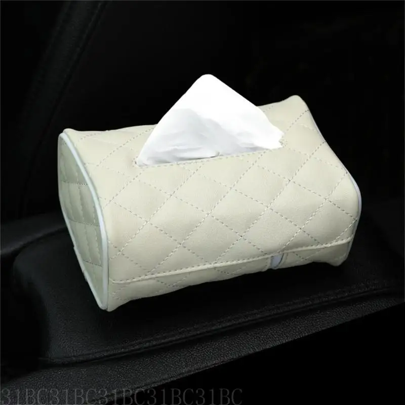 

652F Large Car Tissue organizes PU Leather Car Tissue Box Holders Auto Interior Accessories for Sun Visors or Backseat Use