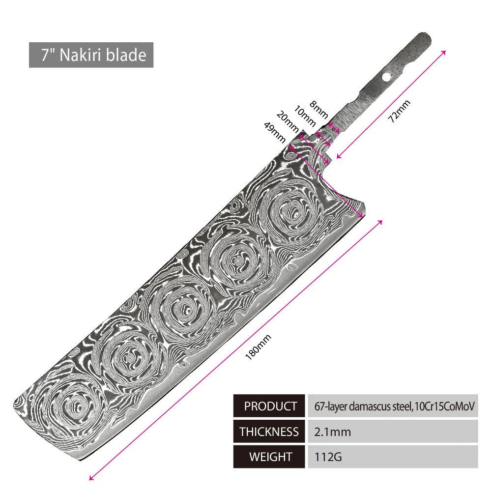 العنبر روز نمط VG10 دمشق الصلب شفرة المطبخ سكين الطاهي kiritsuke nakiri santoku اليابانية صغيرة لتقوم بها بنفسك شفرة