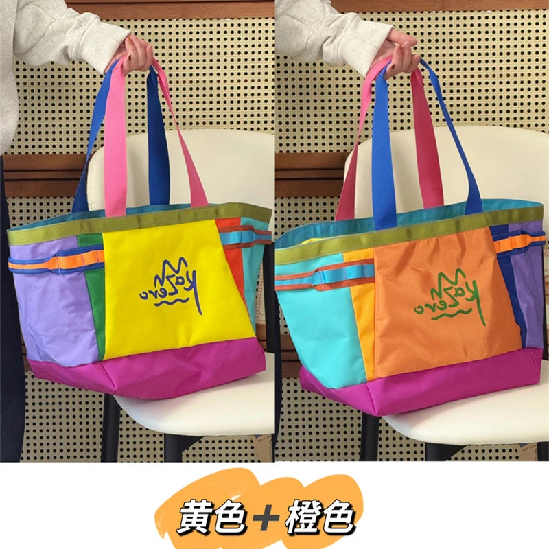 

Women's lightweight and stylish short-trip bag, mommy bag in Korean style, extra-large capacity outdoor color-blocked shoulder b
