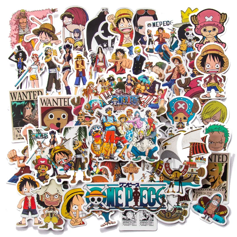 10/25/50/100 pièces Anime Luffy une pièce autocollants pour ordinateur portable Skateboard guitare cahier valise autocollant étanche décalcomanie enfant jouet