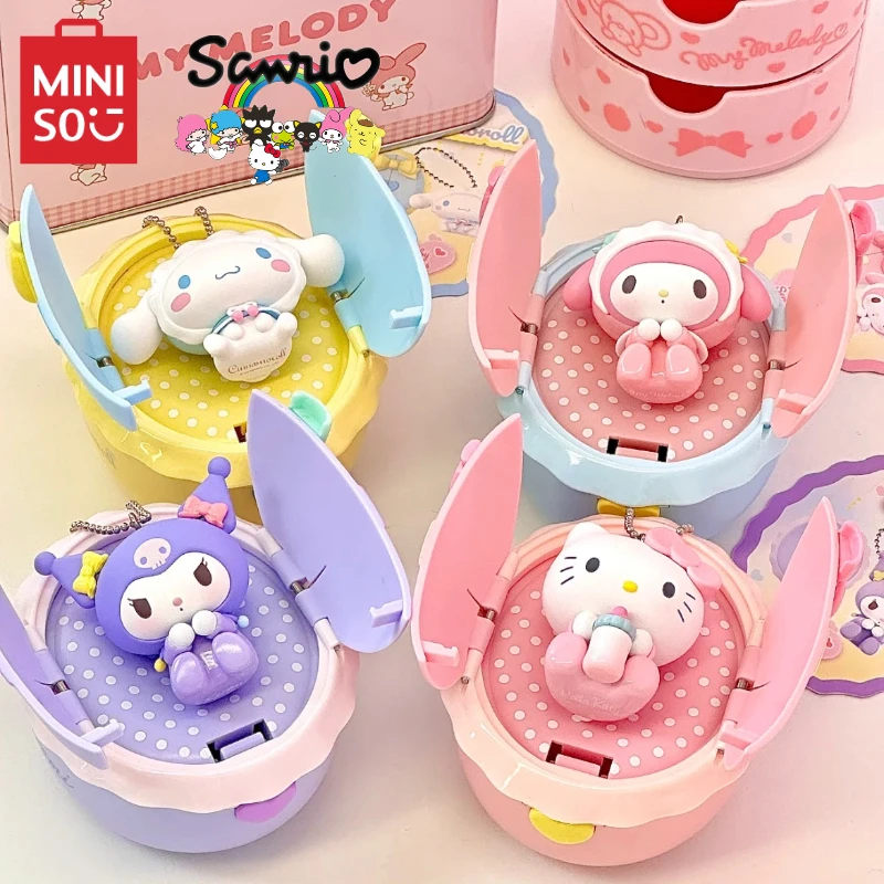 

MINISO Sanrio Hello Kitty Kuromi Cinnamoroll My Melody Keychain Pendant Children's Toy Anime Birthday Gift Desk Decoration