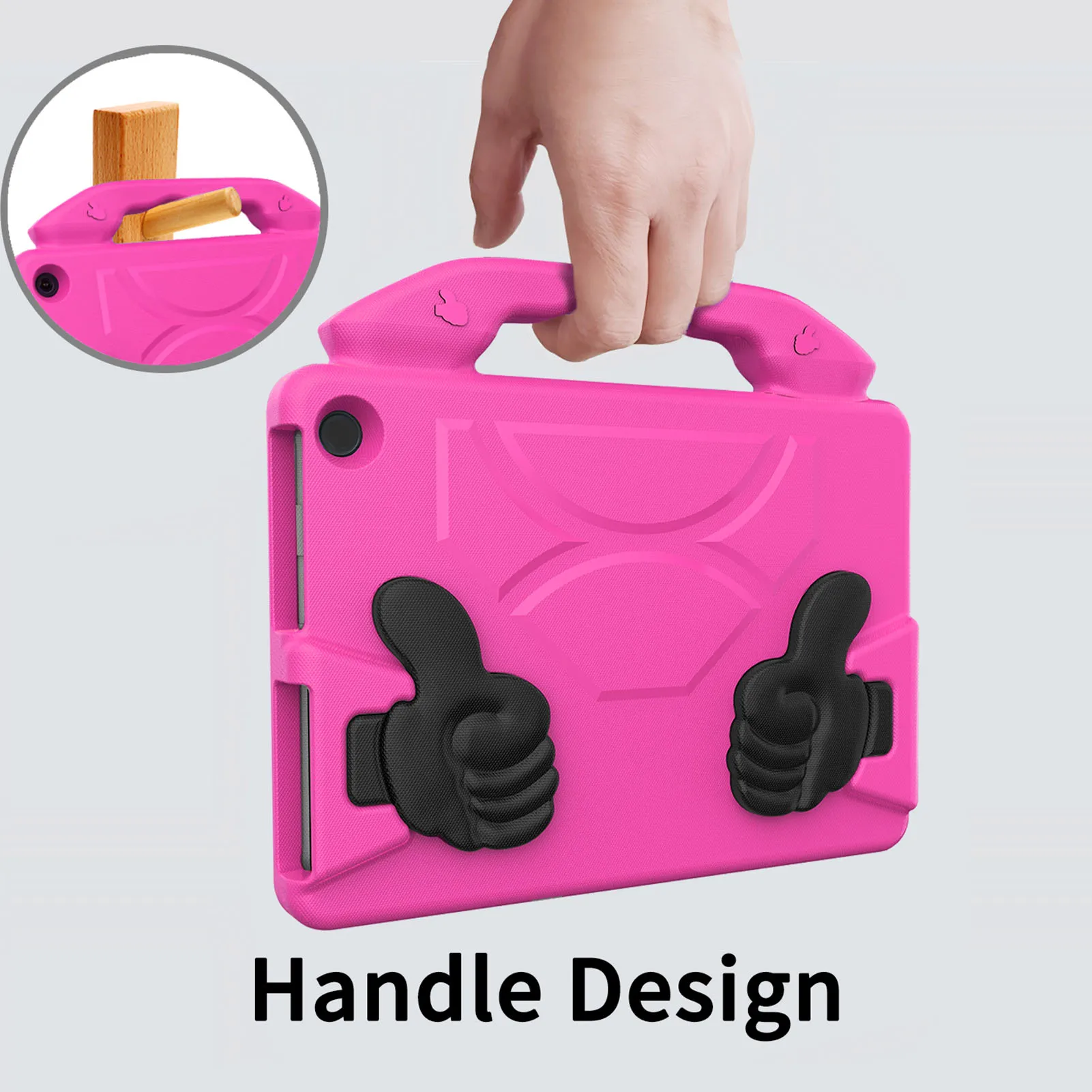 Tablet EVA Case Protective Cover Rotatable Foldable Handle Shockproof Washable Precise Cutouts for Kindle Fire HD10 2021 2023