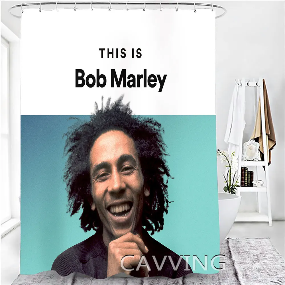 Bob Marley 3D Printed  Shower Curtains Waterproof Bathroom Curtain Anti-slip Bath Mat Set Toilet Rugs Carpets   F02