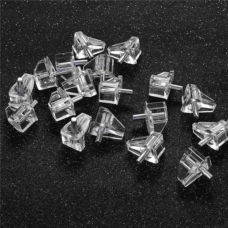 ABJI-60 Pieces 3 Mm Shelf Pins Clear Support Pegs Cabinet Shelf Pegs Clips Shelf Support Holder Pegs For Kitchen Furniture