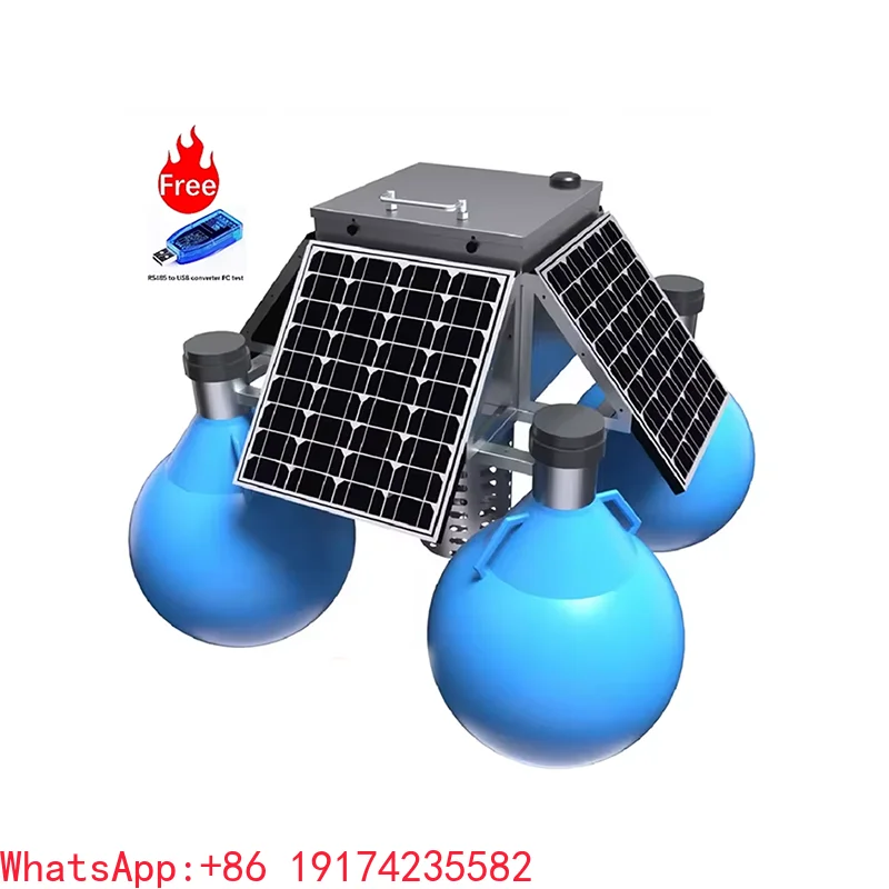 MULTI PARAMETER WATER QUALITY MONITOR SENSOR WITH SOLAR POWER MEASURING PH DO EC TURBIDITY AMMONIA NITRATE TEMPERATURE SUPPORTED