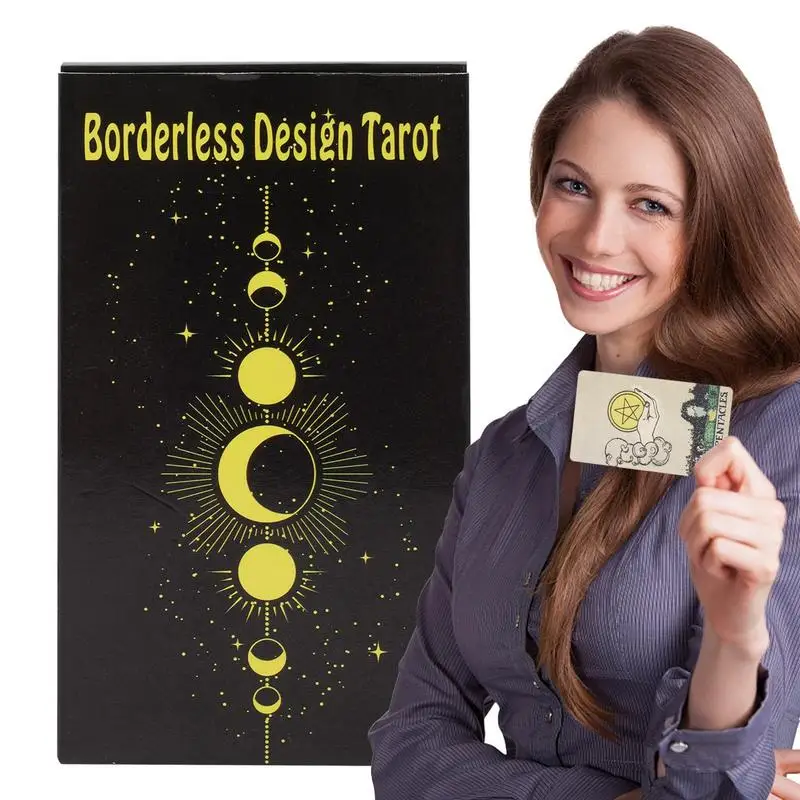 

Tarot Cards Oracle Cards Borderless Design Tarot Portable Psychological Deck Mysterious Divination Card Game Divination Tools