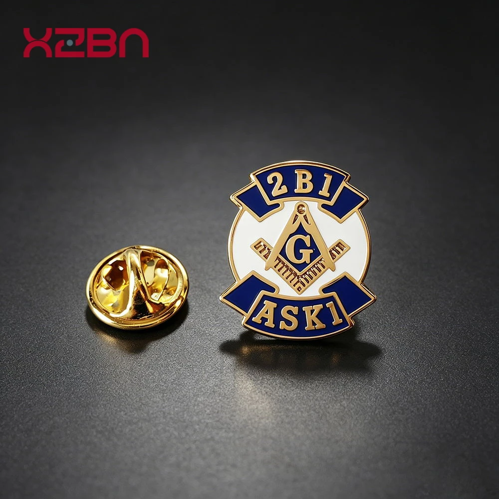 Masonic Lapel Pins Badge Mason Freemason Compass And Square God of Eye Gold Plated Knight Templar Knight Identity Brooches