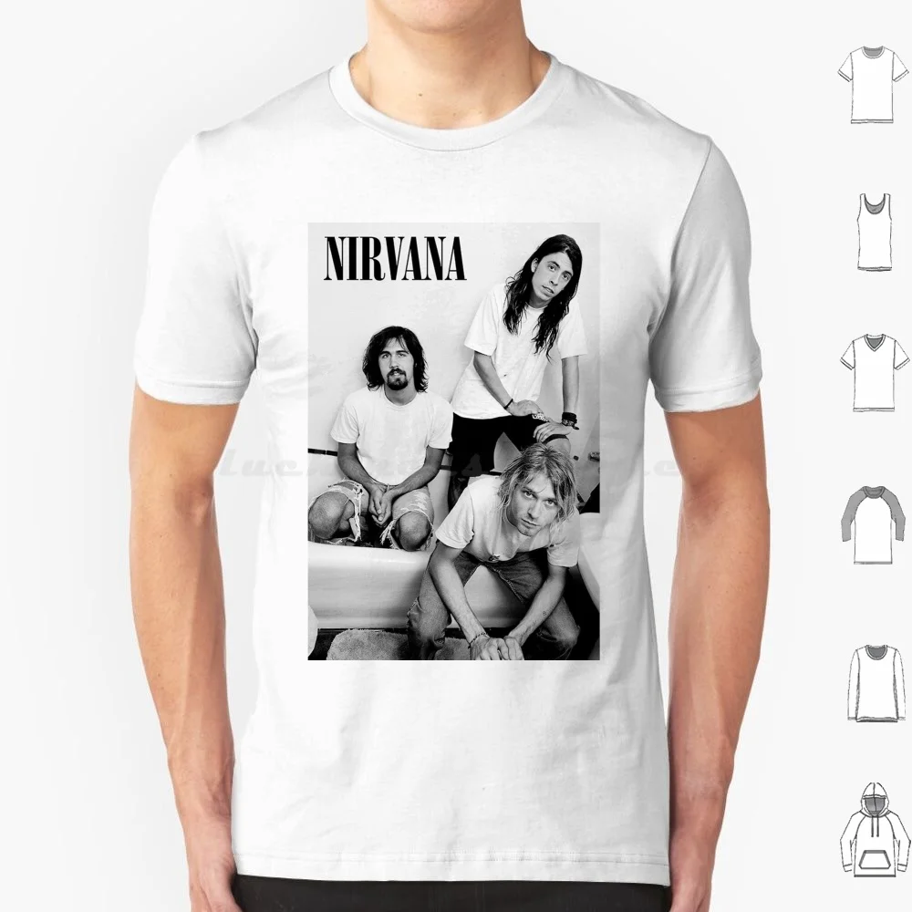 Good Band Nrvn Black And White All Member Poster T Shirt Big Size 100% Cotton Band Band Music Band Album Band Kurt Band