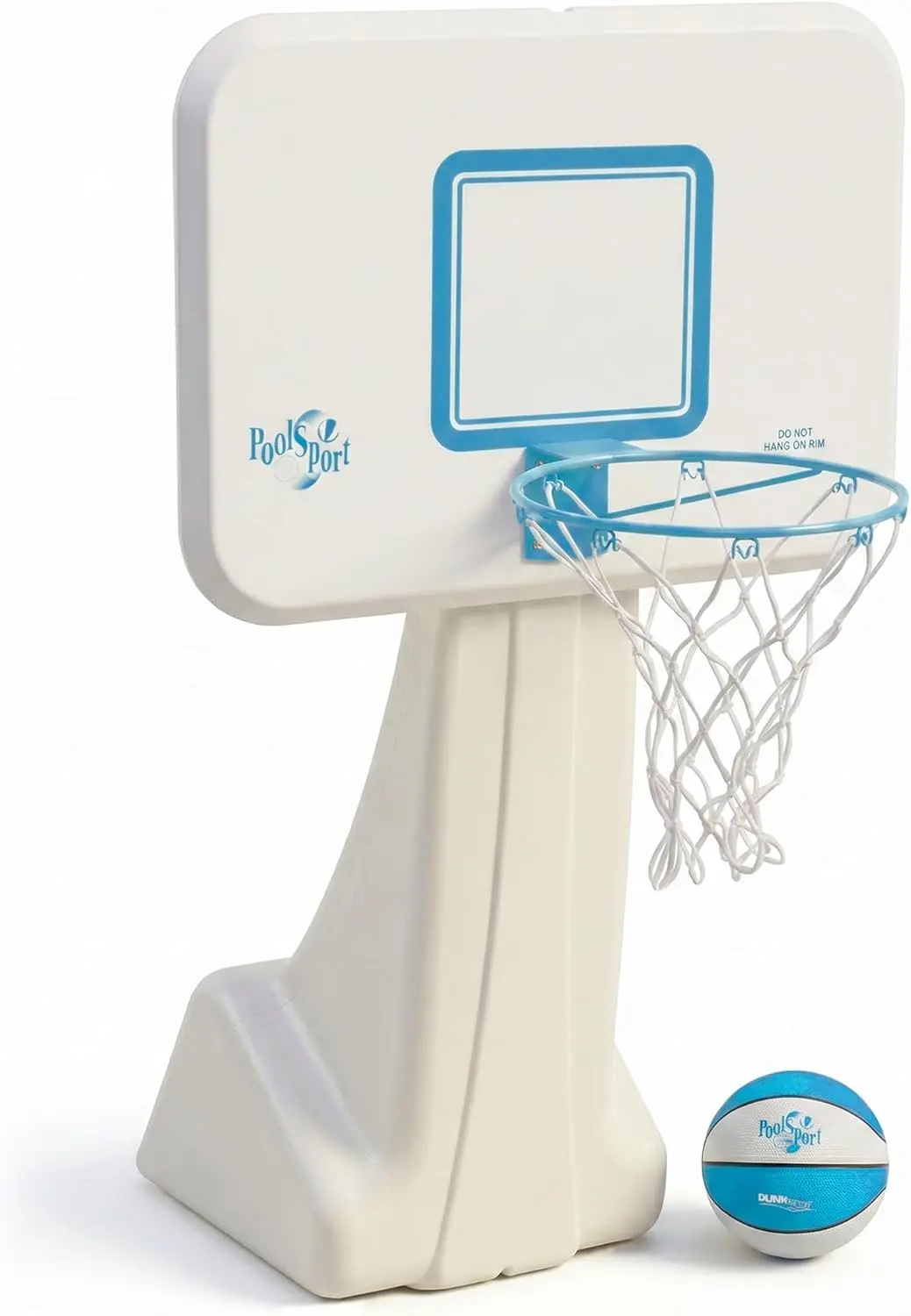 Swimming Pool Basketball Hoop Set with Ball, Base, and 13.5-Inch Stainless Steel Rim - Choose Basketball or Volleyball Combo