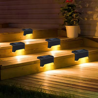 8pcs Waterproof Outdoor Solar Powered Sensor Fence Step Light Decorative Garden Deck Light