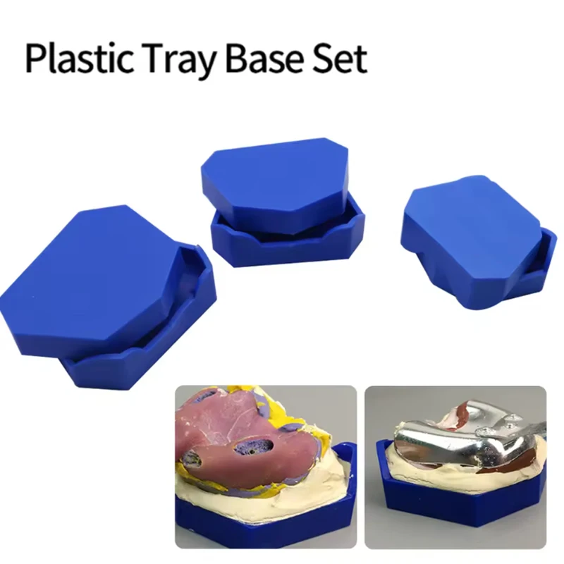 2/6Pcs Silicone  Dental Model Base Set Silicone Plaster Model Base Dental Lab Denture Impression Tray Former Base Dentist Tools