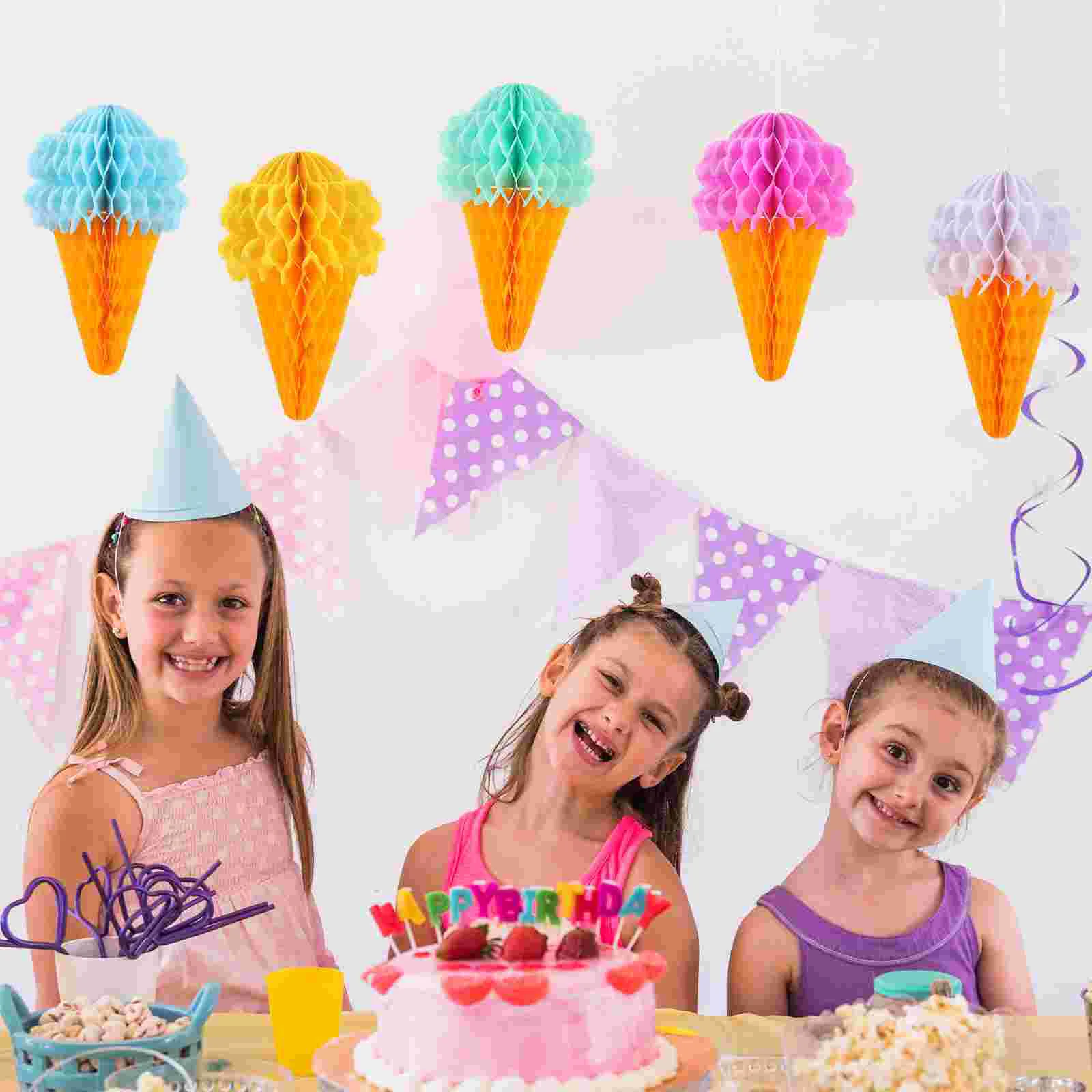 قلادة ورقية معلقة على شكل قرص العسل ، زينة حفل الزفاف ، هدية هدايا ، 5 *