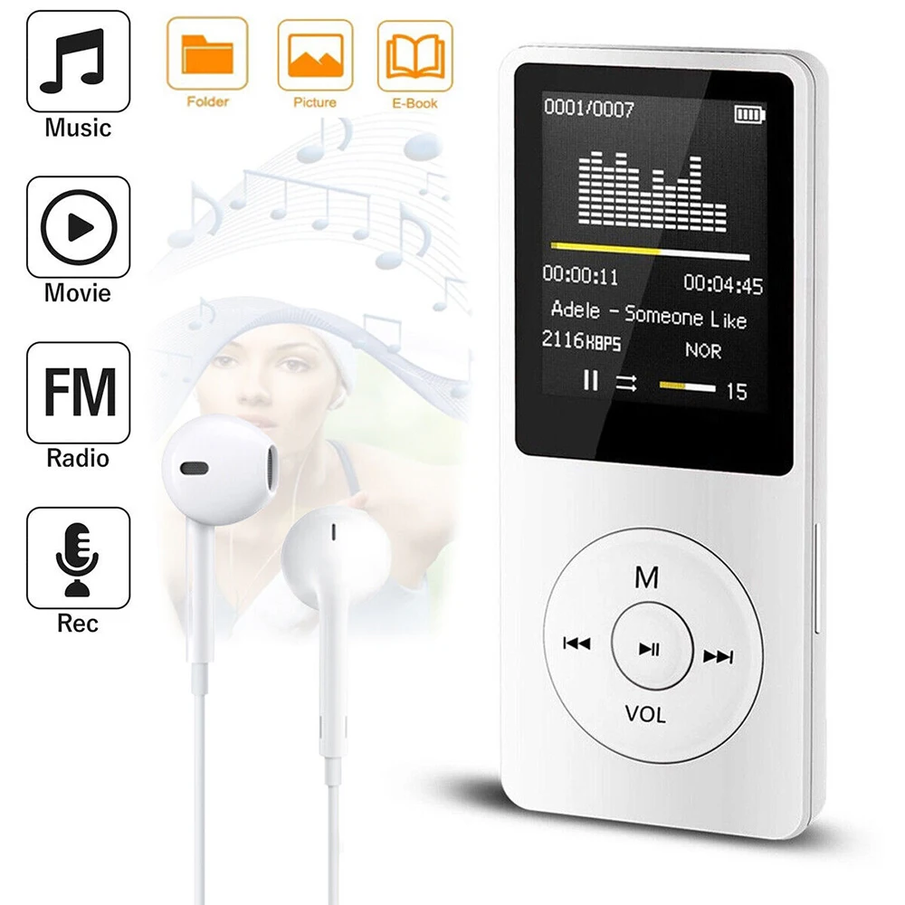 Pemutar MP3 Olahraga Luar Ruangan Kebugaran Mini Mp4/MP3 Mendukung Bluetooth Pemutar Musik Hifi Lossless Perekam Radio FM Olahraga 128GB