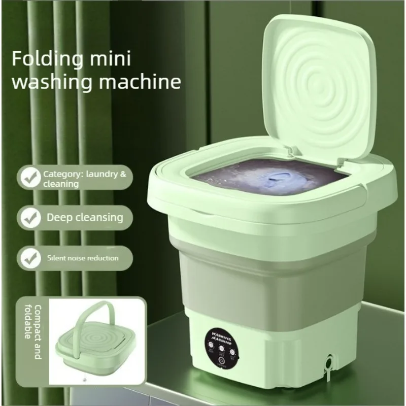 Household small folding washing machine, student dormitory underwear, socks, mini cleaning machine, portable washing bucket