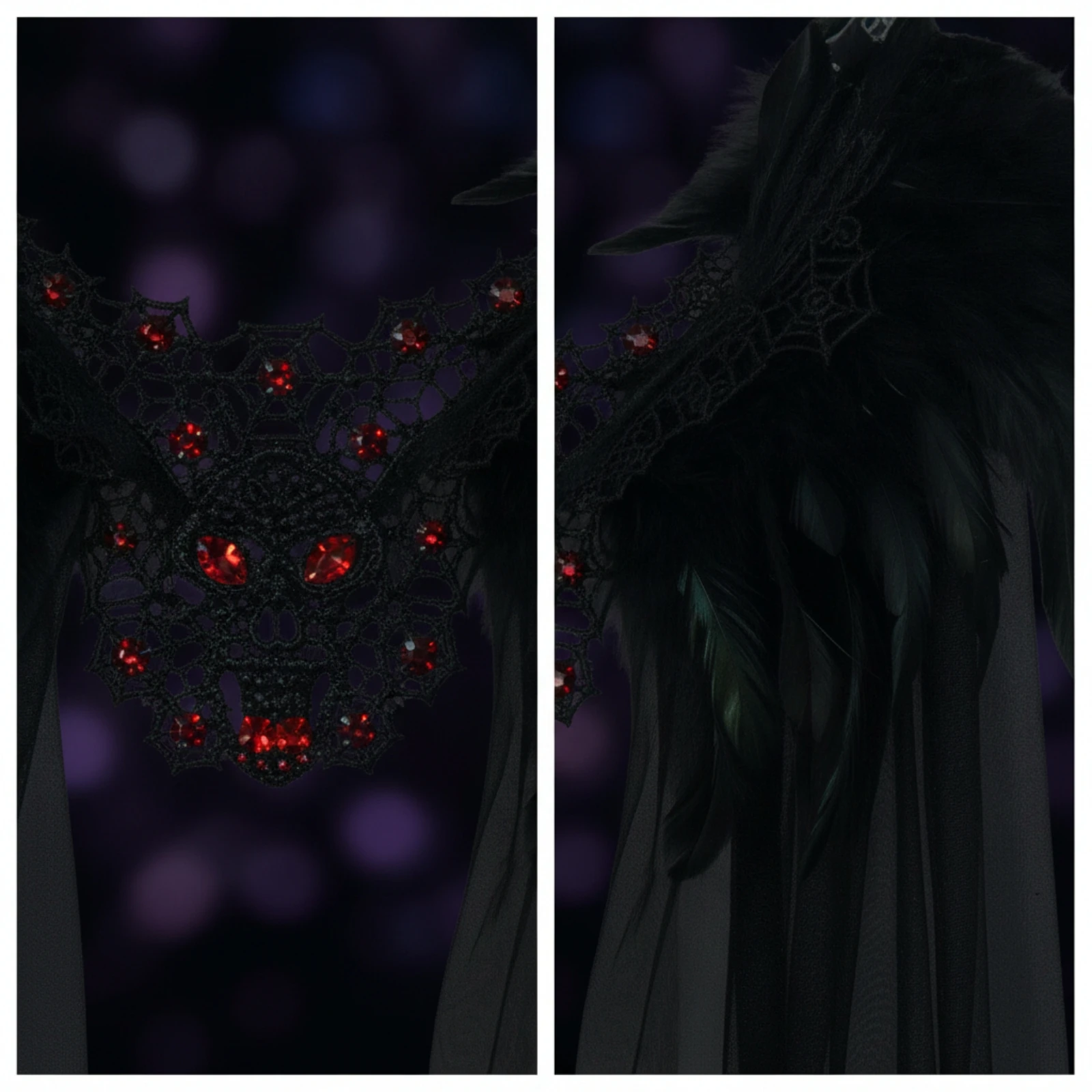 Shoulder Cape with Feathers Feathered Gothic Cape with Skull Feather Shoulder Wrap Lightweight Accessory Easy to Wear