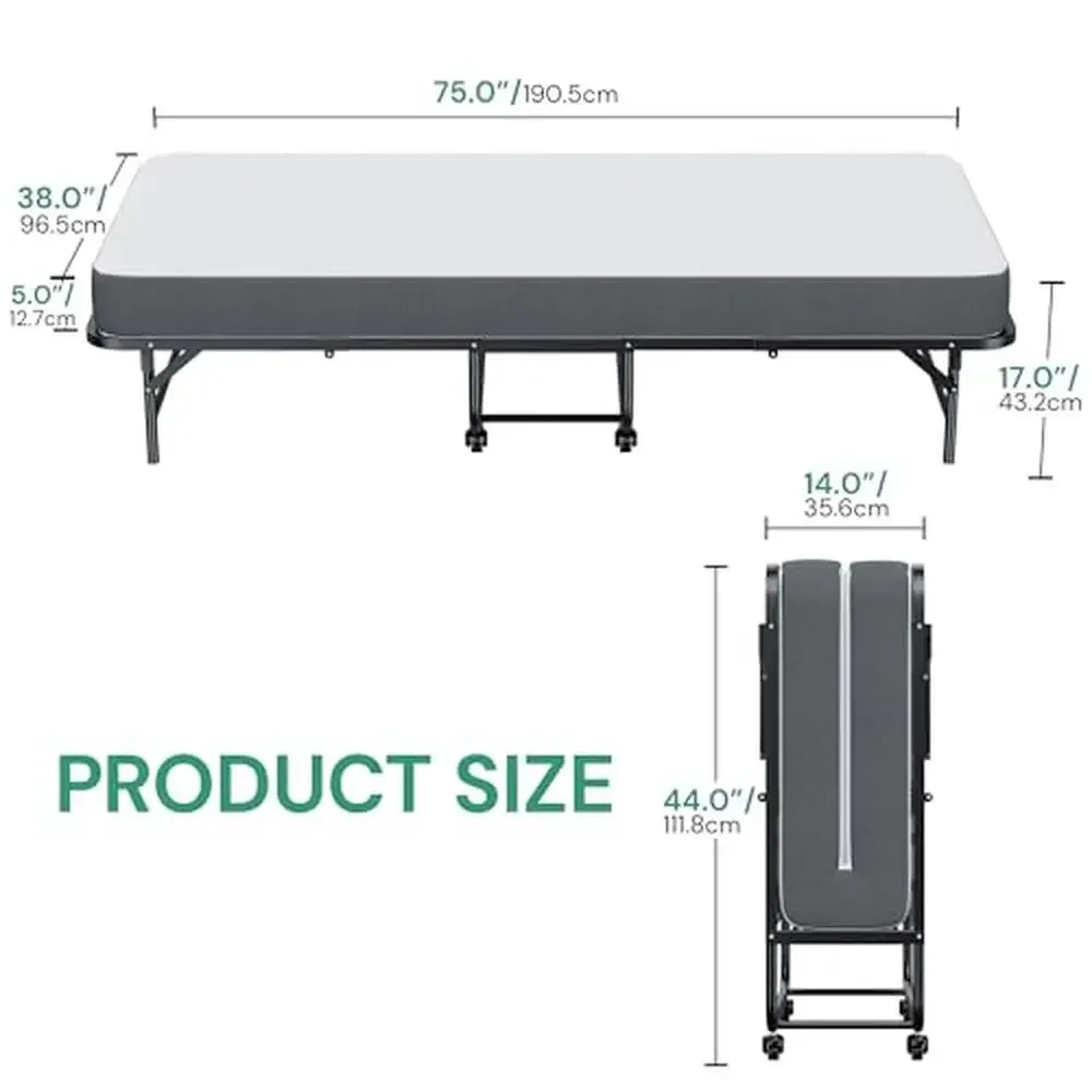 Folding Bed with Mattress 75