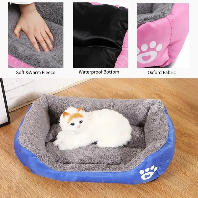 Weiches, quadratisches, großes Hundesofa, elastisches Hundehauskissen, winterwarmes, waschbares Hundebett für mittelgroße Hunde, Katzenhütte, Haustierzubehör – Detail 6