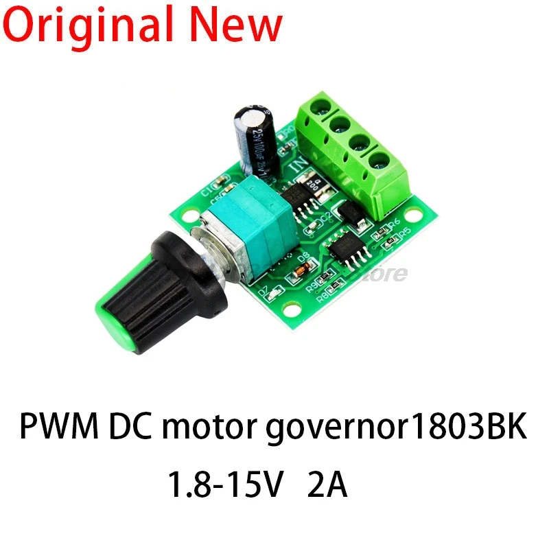 DC 1.8V 3V 5V 6V 12V 2A 1803BK PWM Motor Speed Controller Low Voltage Motor Speed Regulator Switch PWM Adjustable Drive Module