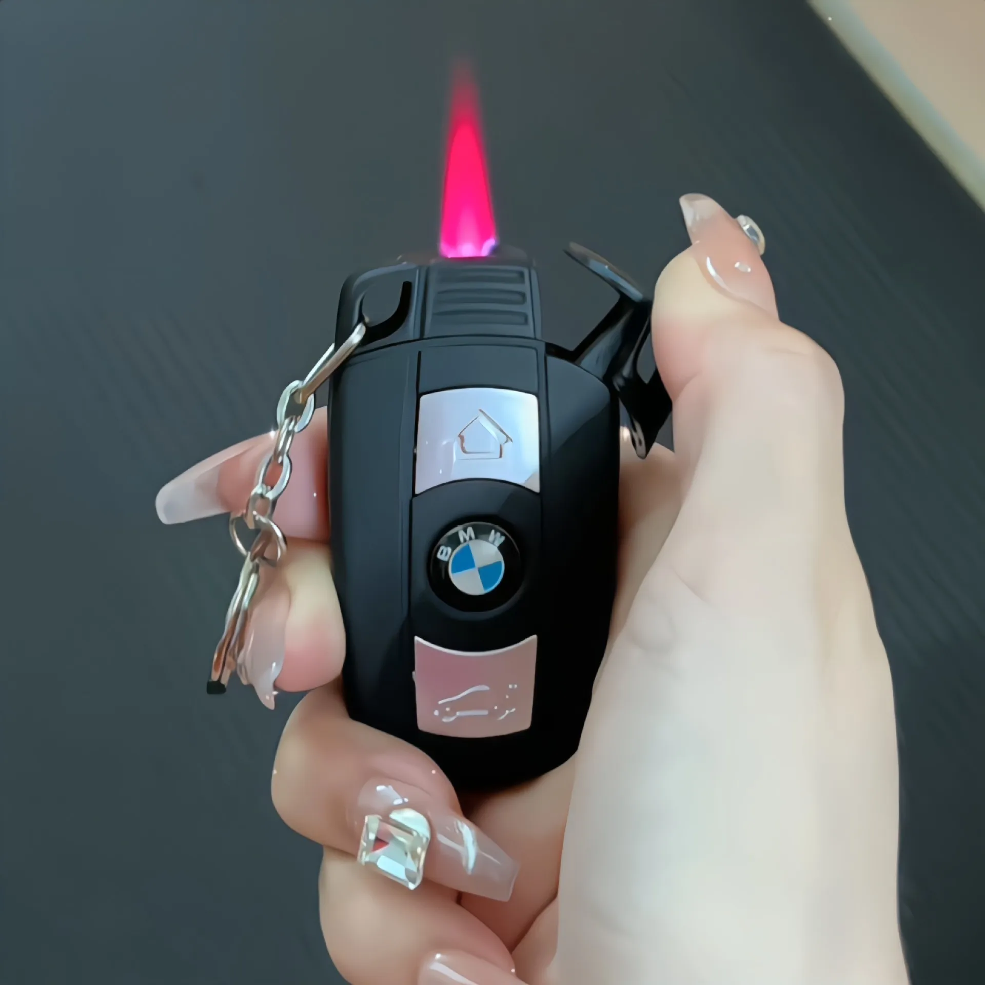 Creative Car Key Pendant Butane Gas Lighter Personalized Fashion Quirky Cool Gifts for Boyfriends