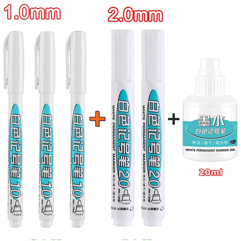 GN 6/1Pcs/Set Oily White Marker Pen Tire Painting Notebook Tyre Tread Environmental paint Pen Waterproof Permanent Graffiti Pens