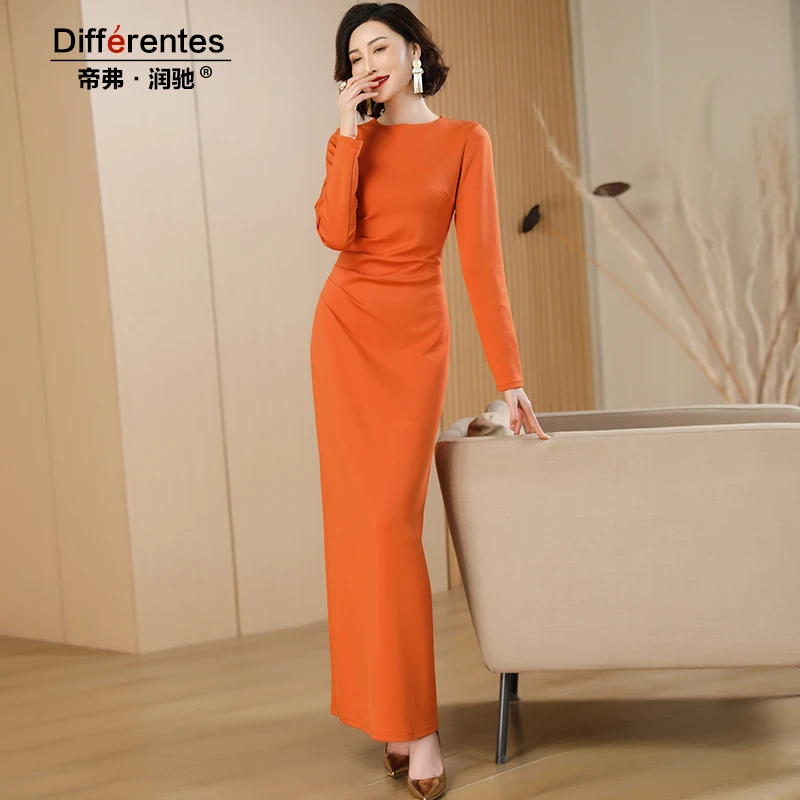 apricot bodycon dress Falling For You Long Sleeve Ruched Bodycon Dress Avocado main image 1