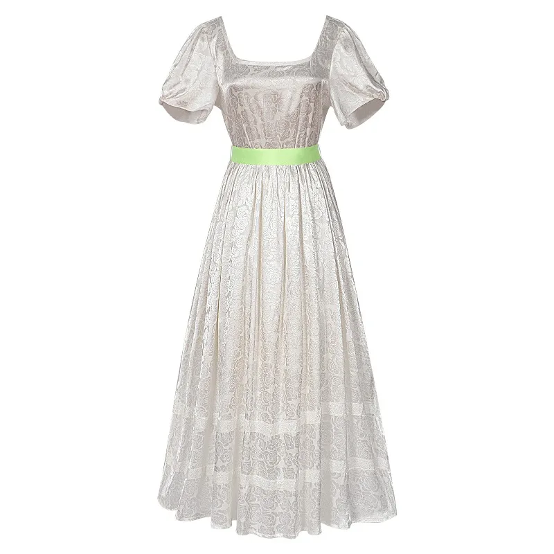 ชุดเดรสผ้าซาตินสไตล์เรเนสซองส์แบบกระโปรงโจรสลัดวิคตอเรียยุคกลางใหม่ปี 2025 สำหรับผู้หญิง ชุดแสดงบนเวที