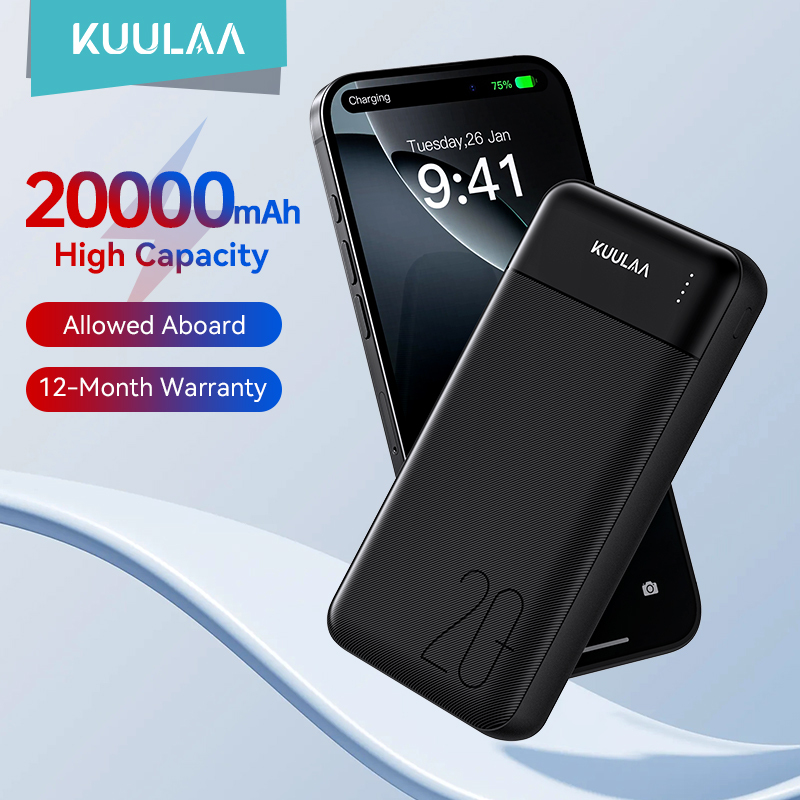  KUULAA 20000mAh Power Bank Portable Charger External Battery PoverBank Fast Charging Powerbank For iPhone Xiaomi mi POCO 