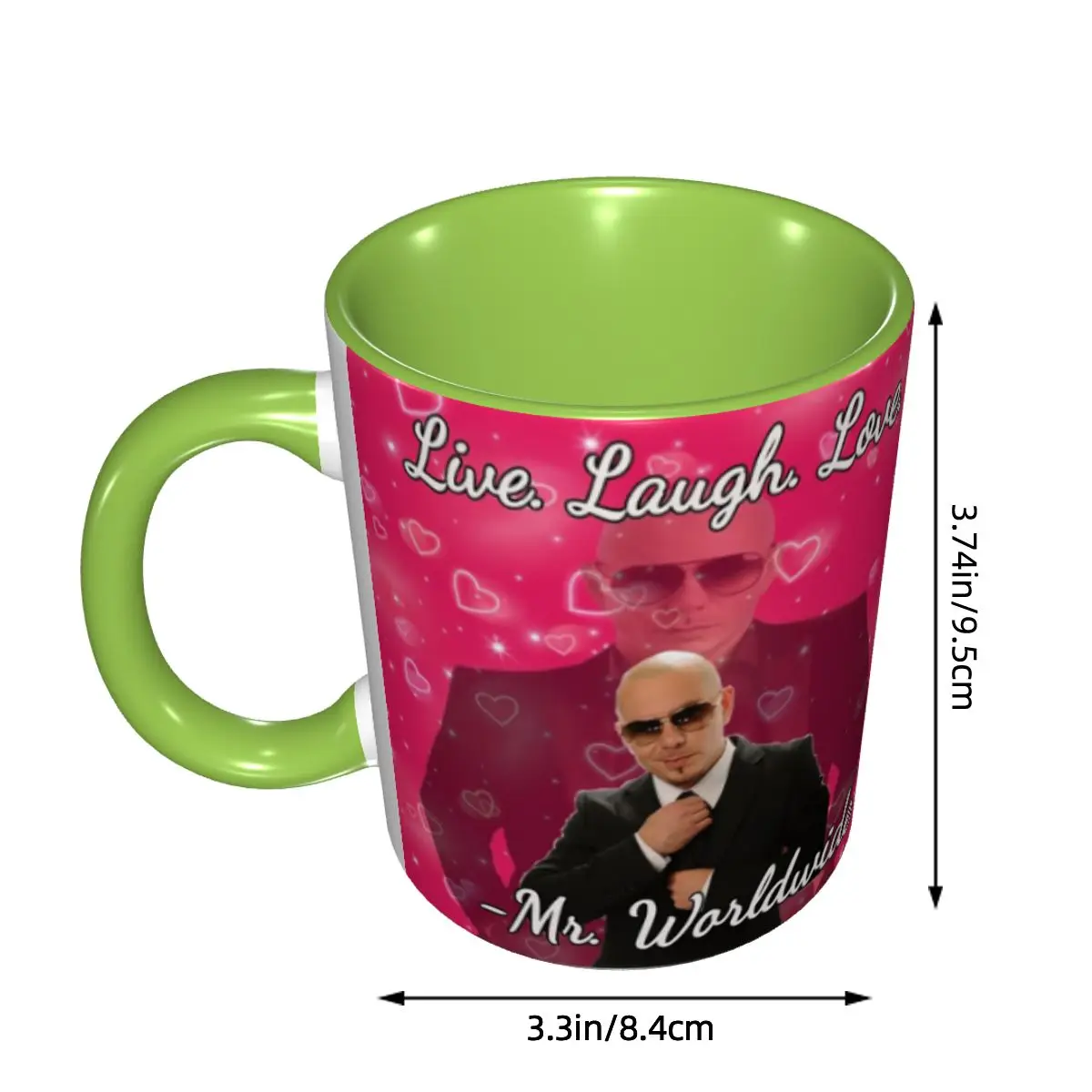 Mr Worldwide Live Laugh Love Mug Funny Ceramic Coffee Cups Tea Mugs Milk Cup Drinkware Gifts for Friends DIY Custom