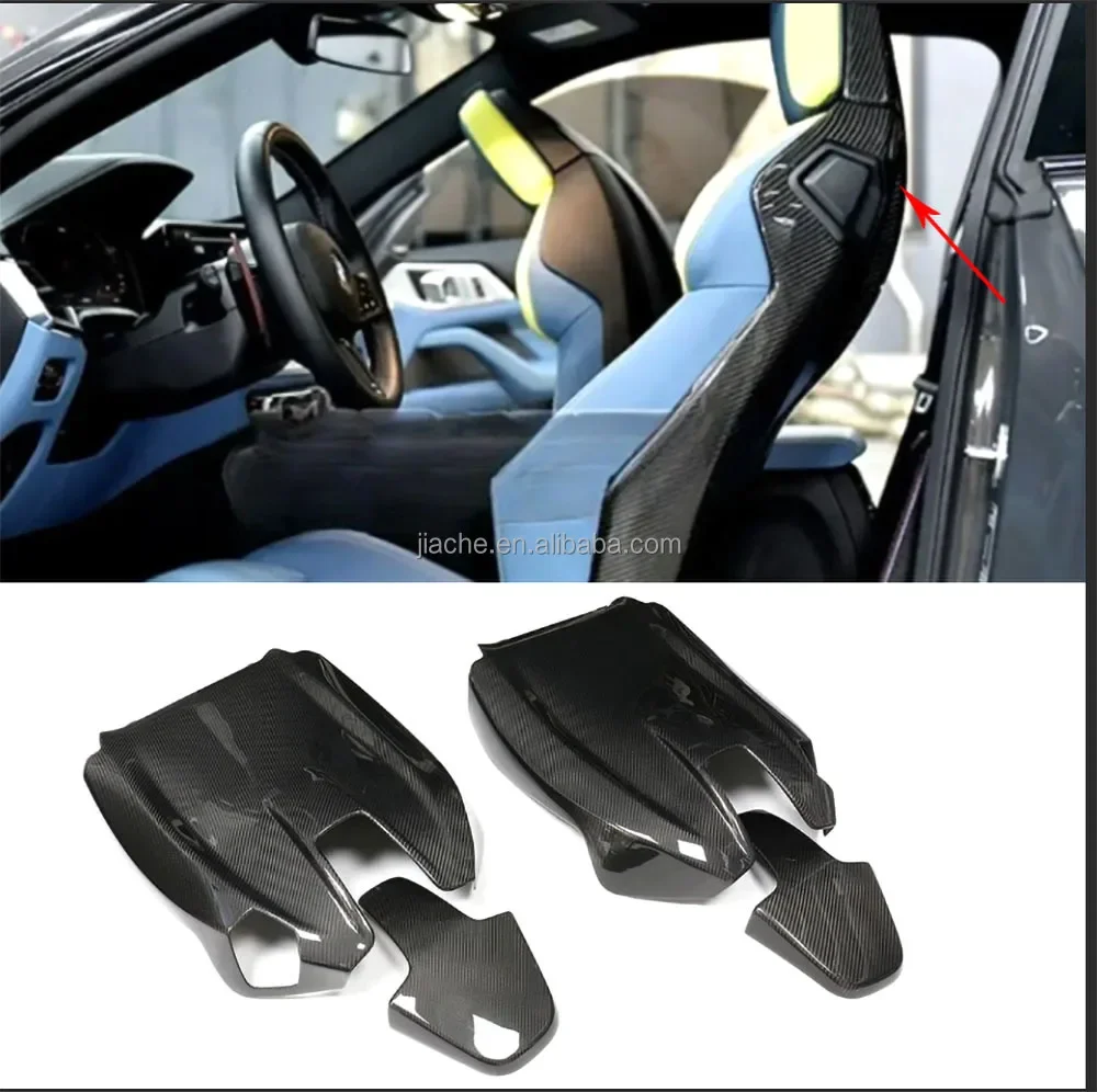 Dry Carbon Seat Back Cover Trim Decoration for  M2 M3 M4 M8 X3M X4M G80 G82 F97 F98 19-24 Interior Backrest Cars Accessories