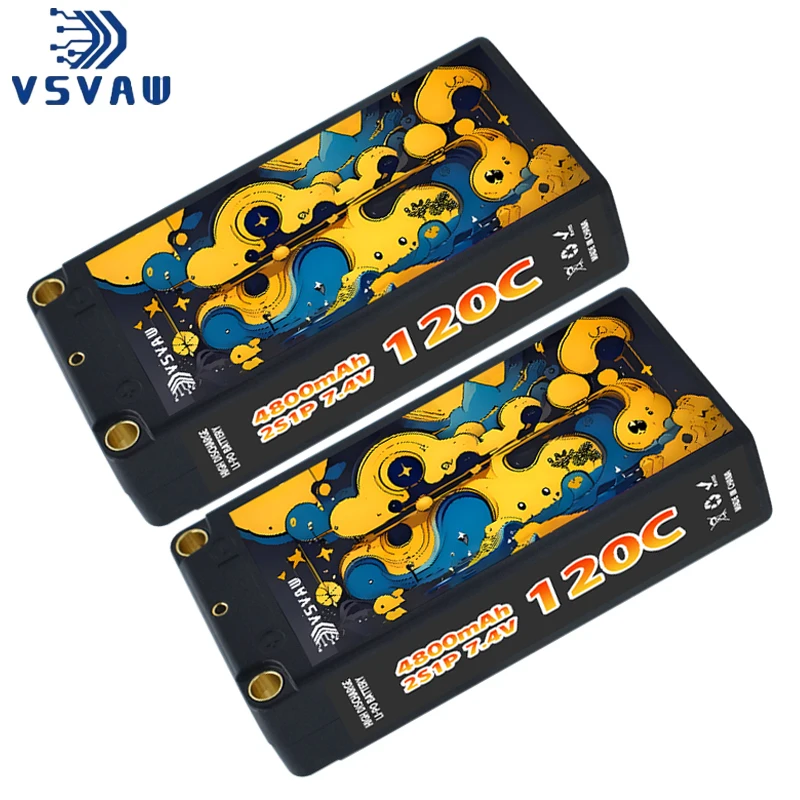 VSVAW 2S 4800mAh Lipo battery for remote control car 7.4V 120C, with XT60 plug, used for FPV racing remote control model