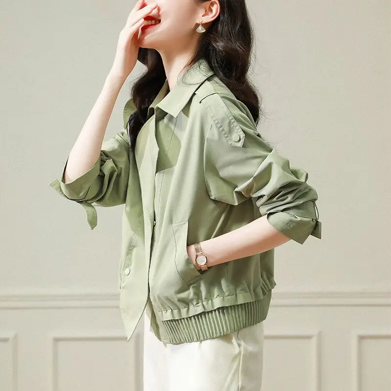 Mode Dames Windjack Top 2023 Nieuwe Lente Herfst Grote Maat Veelzijdige Pak Kraag Jas Dunne Vrouwelijke Trenchcoat Bovenkleding